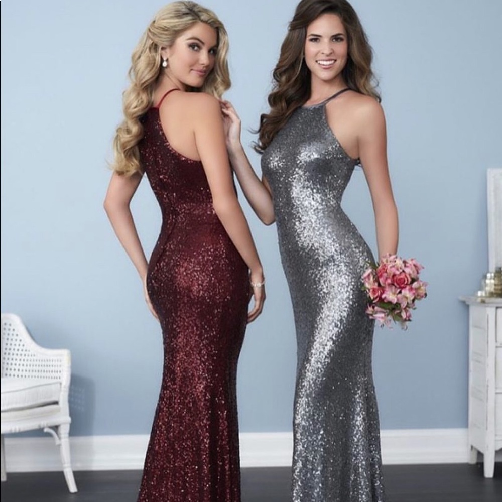 Rose gold sequin dress